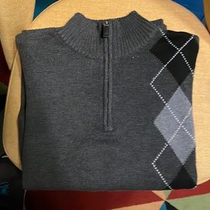 Classic grey quarter zip argyle sweater